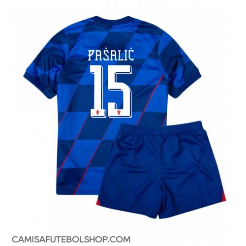 Camisa de time de futebol Croácia Mario Pasalic #15 Replicas 2º Equipamento Infantil Europeu 2024 Manga Curta (+ Calças curtas)